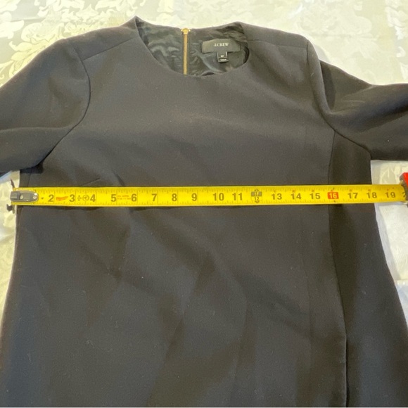 J. Crew Dress Womens Size 6 Petite black Back zip up 3/4 sleeve Knee Length - Picture 6 of 9